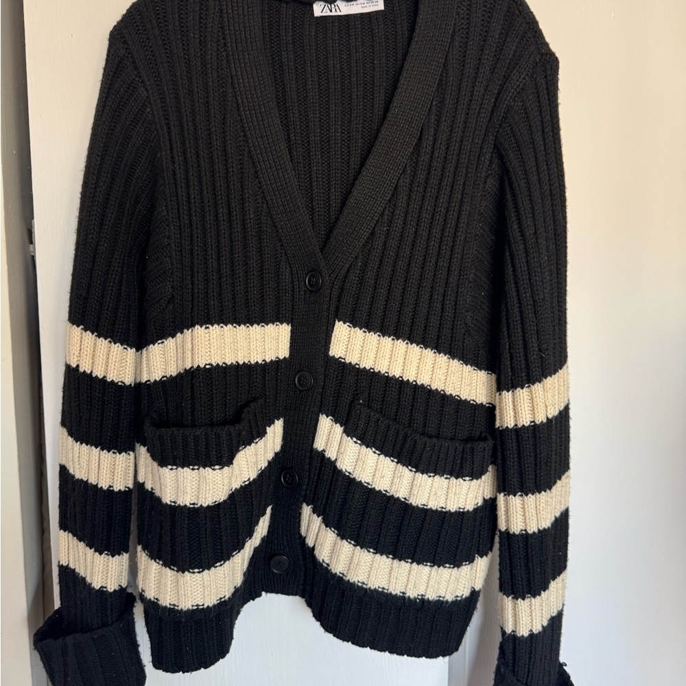 Black and white striped ZARA sweater